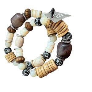 Chico's Earthy Tones Beaded Bracelet Set